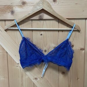 Intimately Free People Blue Lace Demi Loungewear Bra | XS-S